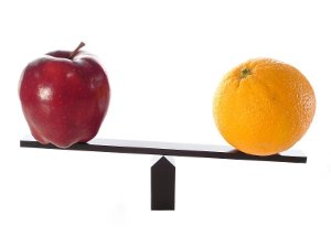 Picture comparing apples to oranges